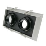 Portafaretti Downlight Rettangolare Cardan Aras Doppio Per Modulo Arum Led Gu10/mr16 - immagine 3
