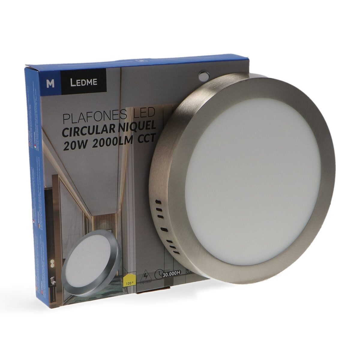 Pannello Di Superficie Nickel Circolare Da 20W Cct - immagine 2