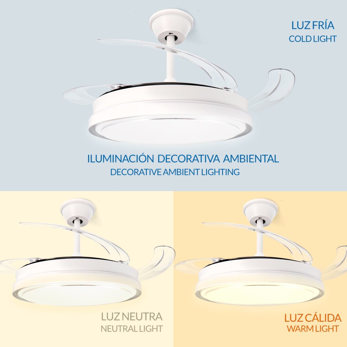 Ventilatore Da Soffitto Led White Hood ø107 Cm - immagine 4
