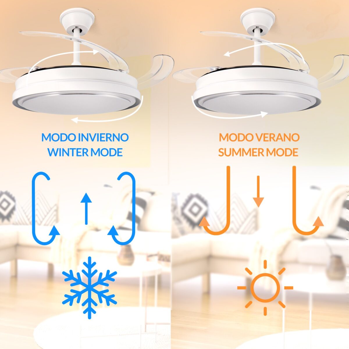 Ventilatore Da Soffitto Led White Hood ø107 Cm - immagine 5