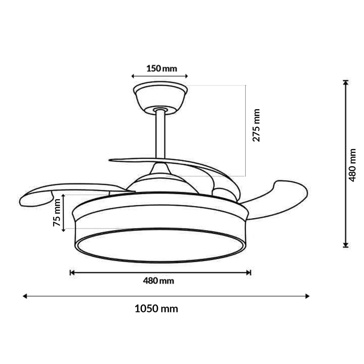 Ventilatore Da Soffitto Led White Hood ø107 Cm - immagine 6