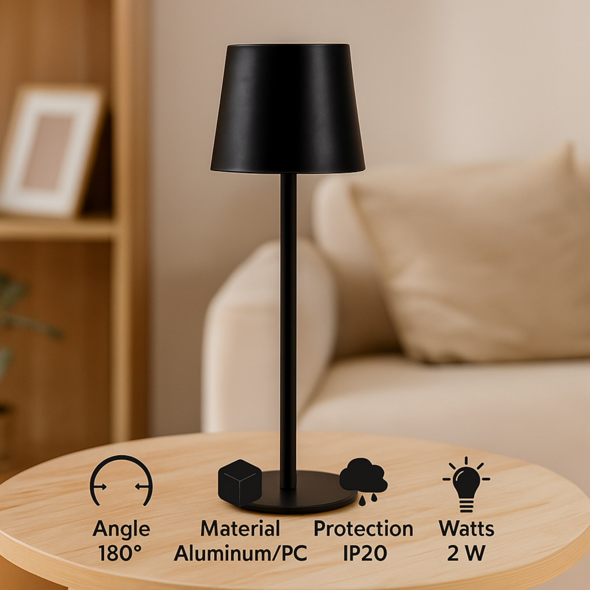 Lampada Led Da Tavolo Black Serena - immagine 2