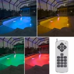 Faretto LED RGB per piscina 12V AC - 24W - Tenuta stagna - Telecomando - IP68 - immagine 8