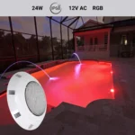 Faretto LED RGB per piscina 12V AC - 24W - Tenuta stagna - Telecomando - IP68 - immagine 12