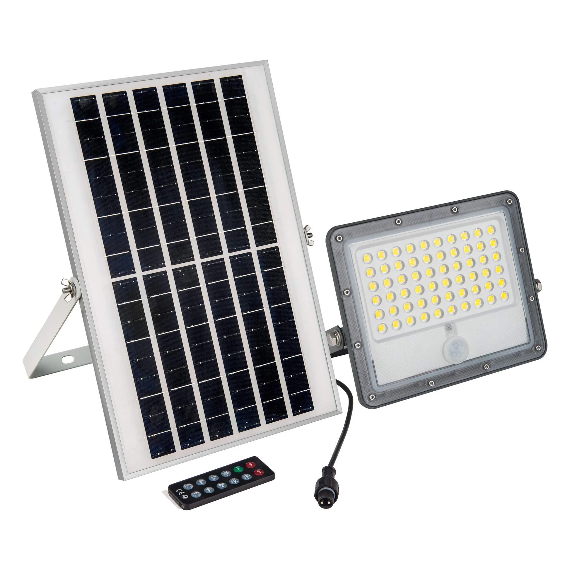 91004 Proiettore solare di sicurezza 32W - Sensore PIR e telecomando - 4000K - IP65 - immagine 1