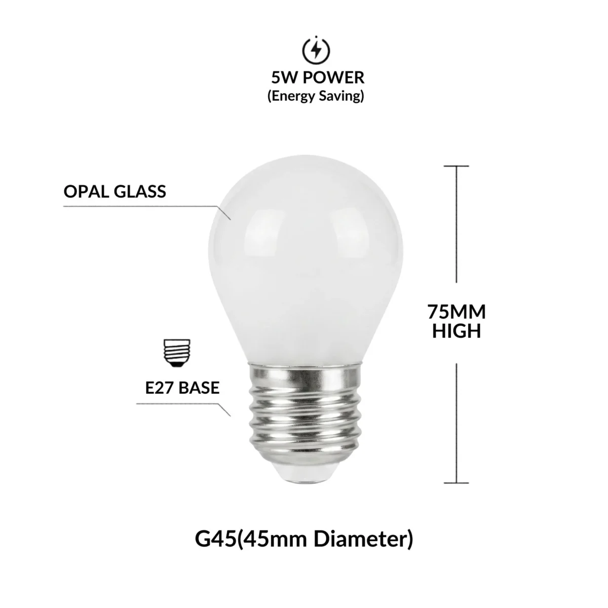 Lampadina a filamento LED "Lattiginosa" - G45 E27 - 5W - Luce calda 3000K - immagine 4